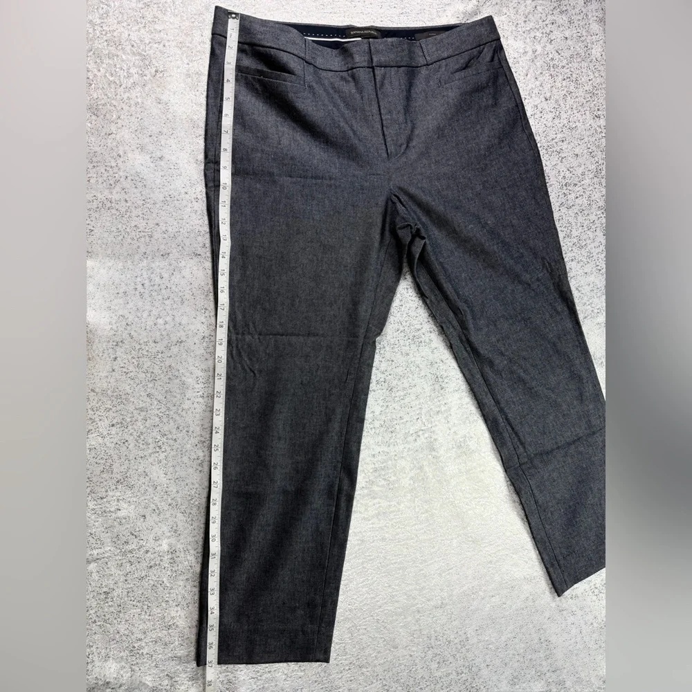 Banana Republic Sloan Slim Ankle Pants Size 14 Dark Gray Chambray